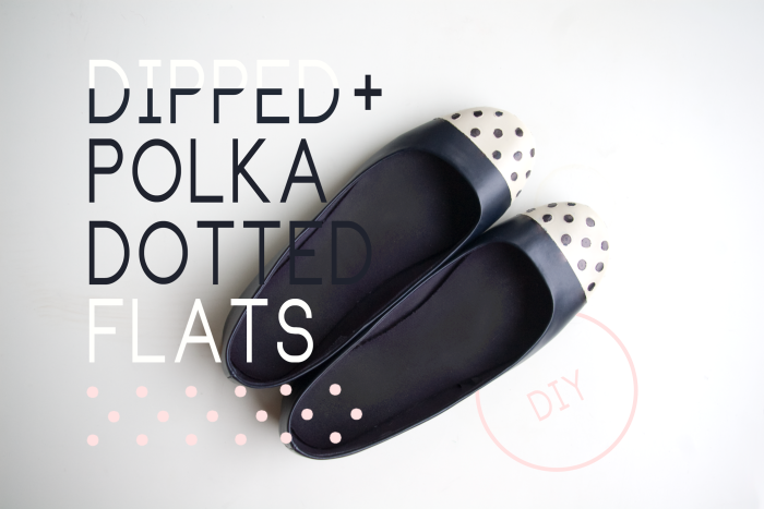 DIY dipped toe and polka dotted flats shoes
