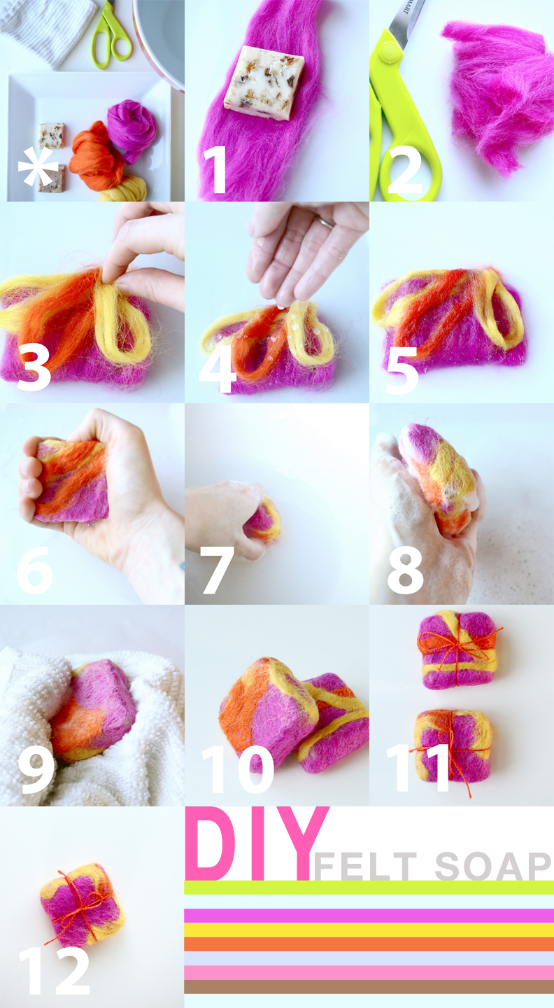 how to make felt covered soap